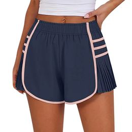 Femmes de golf shorts hauts hauts femmes sportives d'été pour le jogging yoga tennis élastique ceinture rapide tissu sec contraste 240506