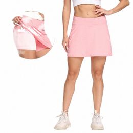 Femmes Golf Skort avec ventre Ctrol ceinture femmes jupe de tennis jupes de golf plissées avec poches Skort entraînement jupes de sport 01kx #