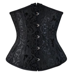 Femmes Gothic Sexy Underbust Corset Traineur Trainer minceur de lingerie Shapewear Lace-Up Girdling Satin Corselete Plus taille