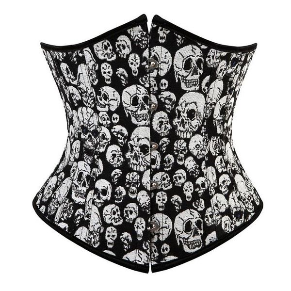 Femmes gothique crânes Corset haut grande taille S-6XL à lacets Vintage Steampunk sous le buste corps Shaper taille formateur Shapewear Corselet289T