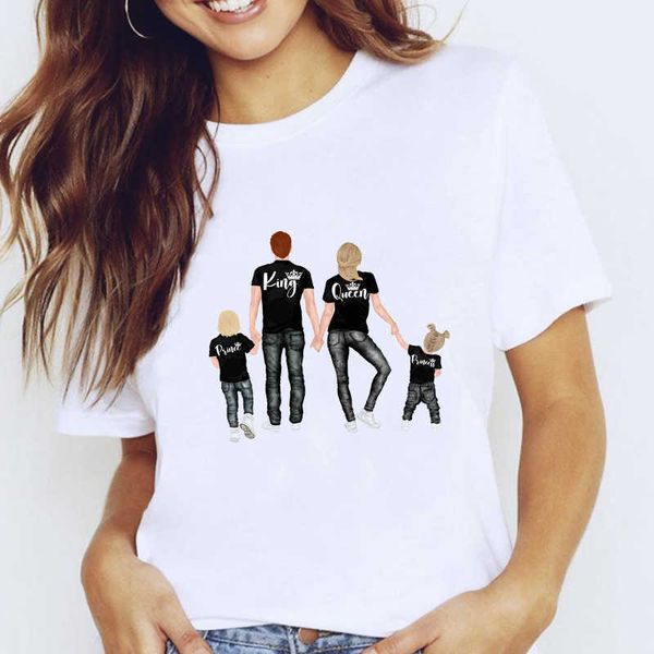 Femmes Graphique Famille Happy Cartoon Tendance 90s Maman Mère Mama 2021 Lady Vêtements Tops Vêtements Tees Imprimer Femme Tshirt T-shirt X0527