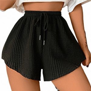 Femmes Gym Fitn Shorts de course d'été pour femmes style mince lâche décontracté grande taille jambe large taille haute un mot sport pantalons chauds s3rj #