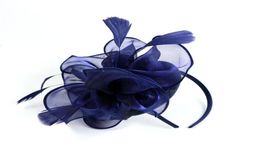 Pince à cheveux pour femmes, plumes, mode mariage, fascinateur, rubans et plumes, chapeau en maille, couvre-chef Floral, New5159352