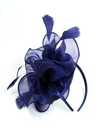 Pince à cheveux pour femmes, plumes, mode mariage, fascinateur, rubans et plumes, chapeau en maille, couvre-chef Floral, New4601716