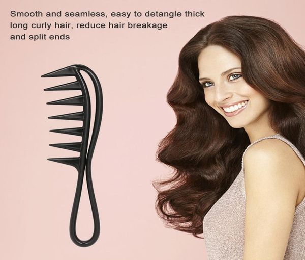 Peine para el cabello para mujer, cepillo para el cabello con dientes anchos para desenredar, cepillo para el cabello ondulado y rizado largo 5072591