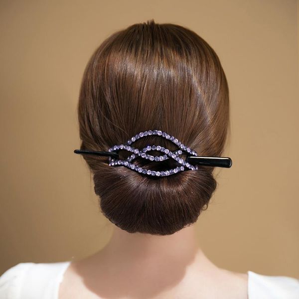 Palillos para el cabello para mujer, moño elegante con diamantes de imitación, herramientas para hacer estilo, moda coreana, rizador de peluquería, accesorios, pinzas para la cabeza, pasadores