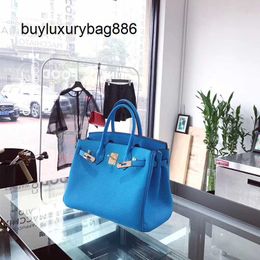 Bolsa feminina bk céu francês azul lichia padrão cabeça camada saco de couro de gado feminino brilhante bolsa macia ombro único crossbody