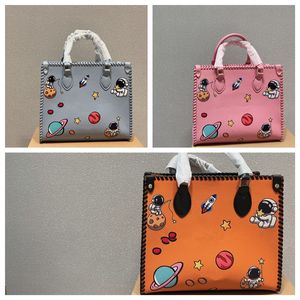 Dames handtas vlecht draagtassen happy planeet boodschappentas schouder crossbody portemonnee echt lederen lederen grote capaciteit klassieke brief koppeling portemonnees