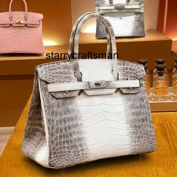 Sac à main femme Himalaya Crocodile sac fait main 25/30cm peau de crocodile blanc himalayen sac femme de luxe L