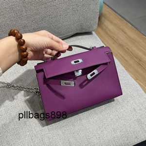 Femme sac à main Keliys en cuir authentique 7a anémone française Purple Swift Cuir Generation Sac Pig Chaîne de nez Cross Cross Cross Small Hand