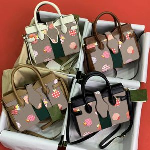 Mode dames handtassen ontwerpers schoudertassen fruitpatronen bedrukte letters rhombus decoratie crossbody tas echte lederen bakken