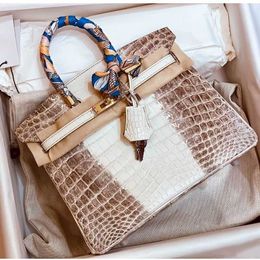 Femmes sacs à main designer Herms Birkin sacs fourre-tout authentique Texture en cuir sac pour femmes Crocodile Match Sac 2023 Nouveau sac à main en cuir