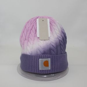 Sombrero de mujer, mezcla de algodón, degradado, cálido, suave, gorros de punto de Hip Hop, gorros de invierno para mujer, gorros de mujer para niña