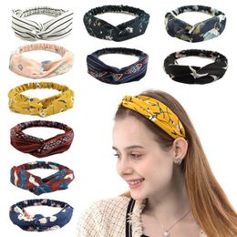 Dames Hoofdband Mode Haarbanden Boheemse Kruis Elastische Haarband Voor Dames Hoofdband Meisje Haren Accessoires