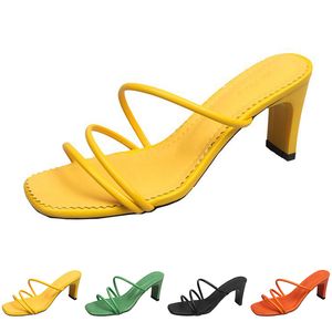 Dames hakken sandalen slippers mode hoge schoenen triple wit zwart rood geel groen bruin kleur7 99