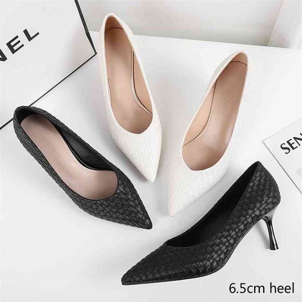 Femmes talons chaussures pompes Sexy petit talon haut 3.5/6.5 cm bout pointu armure plissé bureau dames carrière travail élégant talons 210520