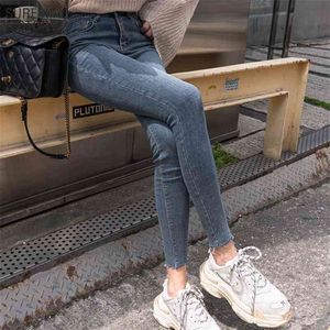 Vrouwen Hoge Elastische Skinny Broek Plus Size Jeans Taille Denim Ripped Gat Retchy Broek 10396 210508