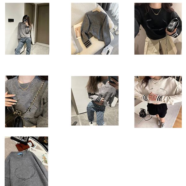 Mujeres Suéteres Abrigos Gama alta Jacquard Cardigan tejido toalla bordado prendas de punto nuevo jersey de manga larga fondo Raya Punto Carta Manga Moda Casual