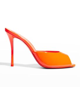 2024S Luxury Women Paris High Heel Sandal Sandal Sandal Slide Pombs Zapatos Me Dolly Mules Metálicas Sandalias de cuero genuino Pop Slipper Flip Flip Flop