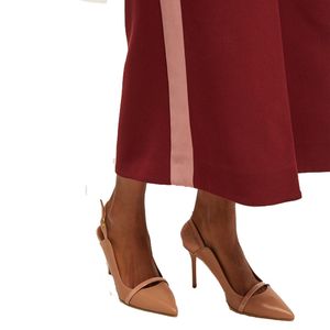 Femmes High Leather 2024 PU authentique réelles vraies dames talons sandales chaussures robes pompes slipper pliage décontracté d'été