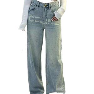 Femmes hautes taille jeans jeans Logo lettre imprime