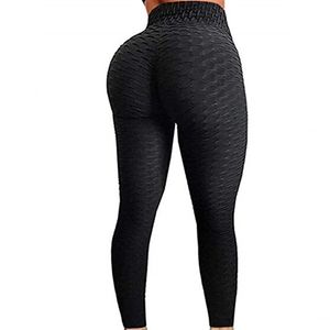 Mallas deportivas de cintura alta para mujer, mallas negras anticelulitis de realce a la moda, mallas de entrenamiento de talla grande 210925