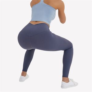 Femmes taille haute imprimé couleur Yoga nu-sensation Squat preuve Leggings ventre contrôle jambières d'exercices 4 voies Stretch serré 220428