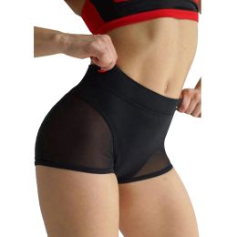 Femmes hautes courtes de couleur solide shorts élastiques à la taille élastique Patchwork Patchwork Stretwork Sport Pantal