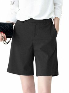 Femmes taille haute costume shorts été décontracté couleur unie shorts pantalons de travail en vrac ZANZEA dame pantalon court OL Palazzo surdimensionné 42Gz #