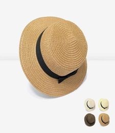 Vrouwen wandelen en reizen Sun hoeden Fashion Girls Vakantie Casual Flat Bim Bowknot Lady Beach Cap Straw Hat Visor8900312