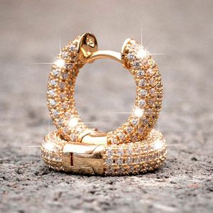 Femmes Hip Hop petites boucles d'oreilles éblouissantes Micro pavé CZ pierres cercle boucle d'oreille accessoires féminins de haute qualité Vintage mode bijoux cadeau