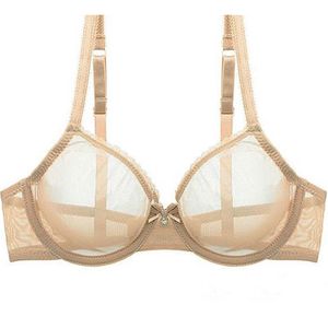 Femmes Soutien-gorge creux Voir à travers la maille de gaze sexy transparente ultra mince Bras B C D E F 75 80 85 90 95 100 US EU UK Drop 210728