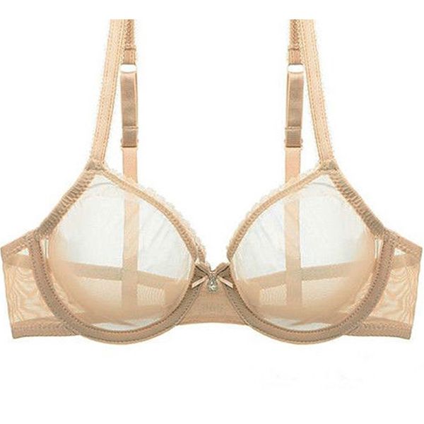 Damen-Hohl-BH, durchsichtig, sexy Gaze-Mesh, transparent, ultradünn, BHs B C D E F 75 80 85 90 95 100 US EU UK Drop 210728