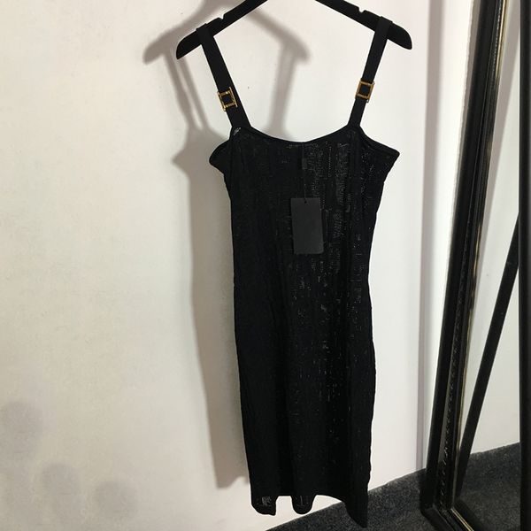 Vestido ahuecado para mujer, vestidos de punto con letras a la moda, faldas sexis con tirantes en 3 colores, ropa de falda femenina de estilo callejero para exteriores