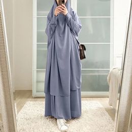 Mujeres con capucha Musulmana Vestido hijab de oración Eid Garment Jilbab Abaya Long Khimar Cover Full Cover Ramadan Gown Abayas Islamic Clothing 240508