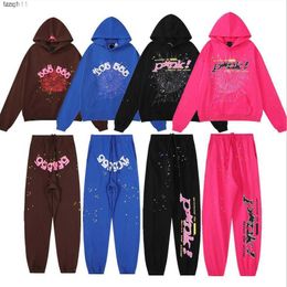 Femmes à capuche Sweetwear Spider web motif à capuche Couple de swetshirts de survêtement de la survêtement de meilleure qualité pour l'homme top + pantalon