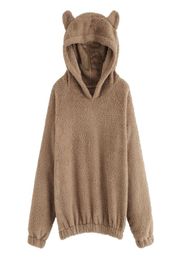 Sudadera con capucha para mujeres sudadera Kawaii Fleece Fur Coat 2018 Winter Warm Teddy Bear Ears Soft Chaqueta gruesa SUDADERA SUDADERA M4902919