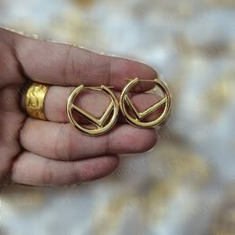 Pendientes de aro para mujer Pendientes de diamante de oro premium Diseñador Stud Aros de lujo Marca Letras Diseño F Pendiente Moda Joyería para mujer Regalos de boda con caja -3