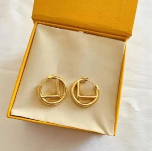 Vrouwen Hoop Premium Gold Diamond Designer Stud Earring Hoops Merk Letter Design Oorbellen F Mode-sieraden met doos