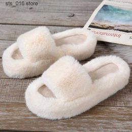 Dames huis 2024 winter harige slippers bont bewaar warme schoenen voor huis flats vrouwelijk pluche indoor ytmtloy zapatillas mujer casa t230828 5da3f