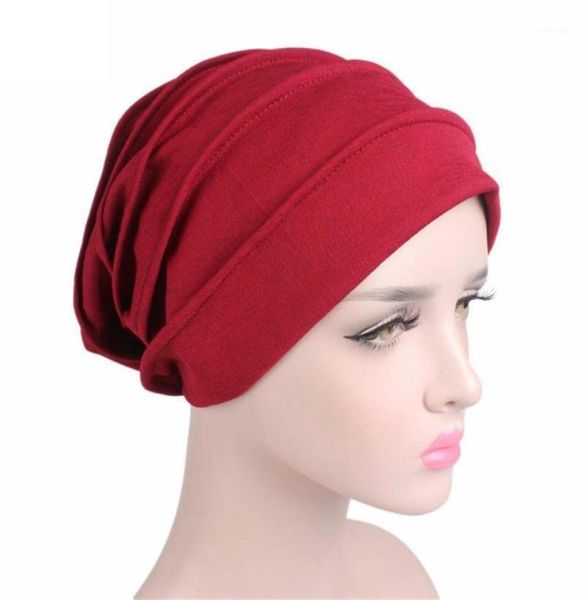 Femmes Inde Chapeau Musulman À Volants Cancer Chemo Chapeau Bonnet Écharpe Turban Head Wrap Cap Casual Mélange De Coton confortable Matériau Doux 17666044