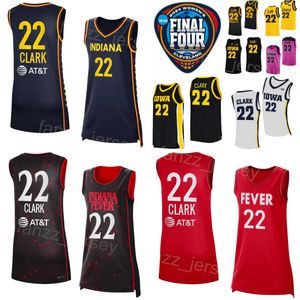 Vrouwen Indiana Fever Jersey 2024 Final Four College Basketball 22 Caitlin Clark Iowa Hawkeyes Lady 45 Hannah Stuelke 20 Kate Martin 3 Sydney Affolter 1 Molly