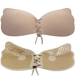 Dames Invisible Bra Nubra Butterfly Wing Invisible BRAS Push-up Naadloze Strapless Backless BH Self Adhesive Stick On Invisible BH Vraag