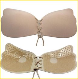 Vrouwen onzichtbare bra nubra vlindervleugel onzichtbare bras push -up naadloze strapless backless bha self -adhesive stick op onzichtbare b9155147