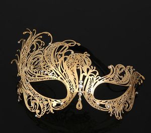 Vrouwen ijzeren masker Halloween metalen diamant Phoenix masker half gezicht feestmasker6824905