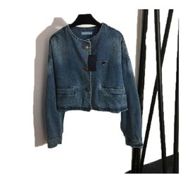 Damesjasontwerper Women Denim Jackets Slim Style Parkas voor dame met letter Zippers Button Budge Spring herfst jeans Fashion Breaker