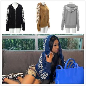 Femmes veste à capuche Sweatshirts en vrac Articles en gros Lots de surveillance Zipper Zipper Up Designer Top Top Sexy Coat Letter Imprimée K10435