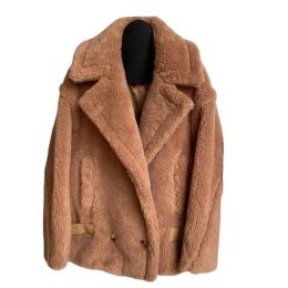 Damesjas Teddybeerjas Winter Korte jas Dames Herfst Nieuwe mode Casual Camel Double Breasted High-end Warm houden