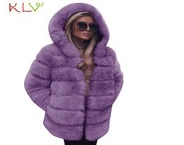 Women Jacket Winter 2018 Faux Fur con capucha Long Plus Sallies Chamarra Cazadora Mujer Coat For Girls 18OCT297894959