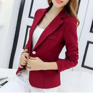 Femmes vestes 2018 printemps automne manteaux formel travail manteau bureau dame mode loisirs mince veste à manches longues blazers jaune costume